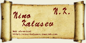 Nino Kalušev vizit kartica